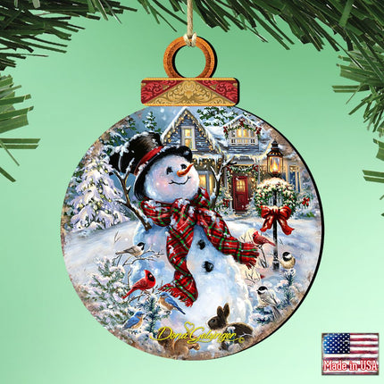 Prosperity Snowman Wooden Ornaments by Gelsinger - Christmas Santa Snowman Decor - 8021019-1563-1