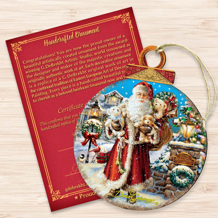 Silent Night Santa Wooden Ornaments by Gelsinger - Christmas Santa Snowman Decor - 8021116-1315-3