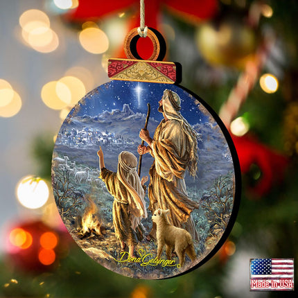 Shepherds Keeping Watch Wooden Ornaments by Gelsinger - Nativity Holiday Decor - 8021125-1838-2