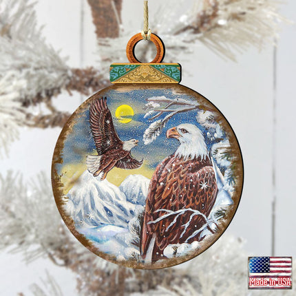 Eagles Ball Wooden Ornaments by G. DeBrekht - Wildlife Holiday Decor - 8025219-1
