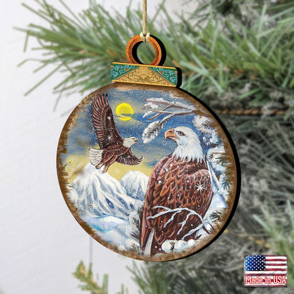 Eagles Ball Wooden Ornaments by G. DeBrekht - Wildlife Holiday Decor - 8025219-2