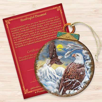 Eagles Ball Wooden Ornaments by G. DeBrekht - Wildlife Holiday Decor - 8025219-3