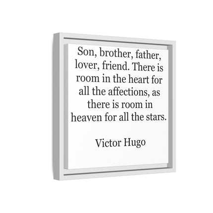 Victor Hugo Quote Wall Art - Framed Matte Canvas Tribute for Son, Brother, Father