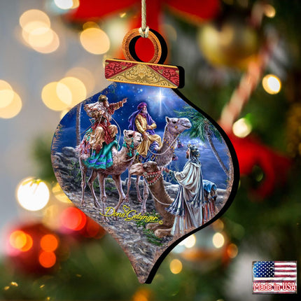 The Magic Wrap Christmas Wooden Ornaments by Gelsinger - Christmas Santa Snowman Decor - 8031024-1810-2