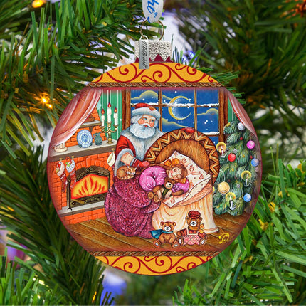 Christmas Ball Glass Ornament by G. DeBrekht - Christmas Santa Snowman Decor - 73615-2