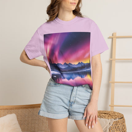 Aurora Lake T-Shirt — Northern Lights Landscape Tee