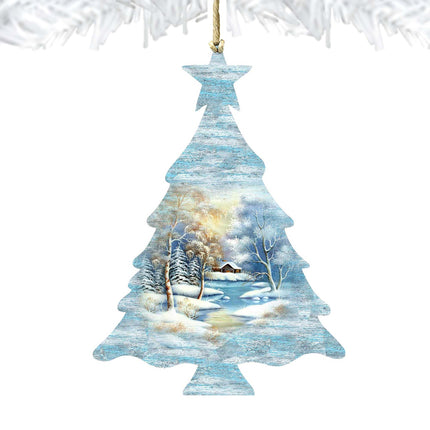 Winter Tree Wooden Ornaments by G. DeBrekht - Christmas Decor - 8198812-4