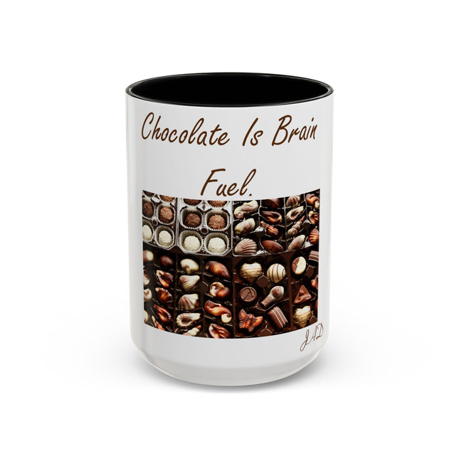 Chocolate Is Brain Fuel Accent Mug – 15oz – Sweet & Smart Gift