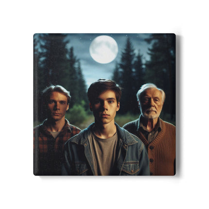 Mystical Forest Night Ceramic Coaster - Perfect for Home Décor & Gifts