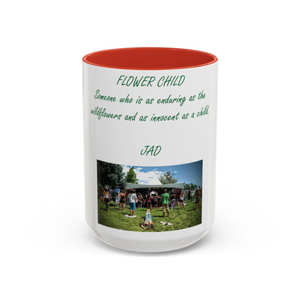 Flower Child Accent Coffee Mug - 15oz - Inspirational Gift for Nature Lovers