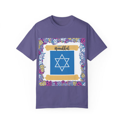 Happy Hanukkah Tee – Unisex Garment-Dyed Shirt for the Festival of Lights