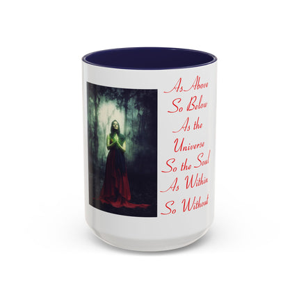 Mystical Accent Mug – “As Above So Below” Wiccan Design, 15oz