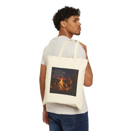 Imbolc Brigid Fire Tote — Cotton Canvas Bonfire Cleansing Bag