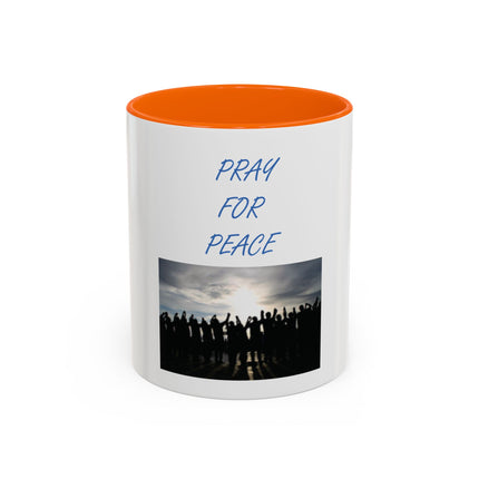 Pray for Peace Accent Coffee Mug — Inspirational Religious Prayer Mug (11/15oz)