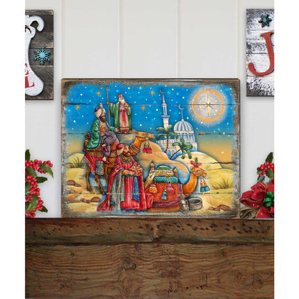 Three Kings Nativity Wooden Wall Art by G. DeBrekht - Nativity Holiday Decor - 8173853B-2