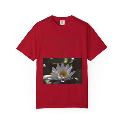 Zen Floral T-Shirt - "A flower does not compete with other flowers, it just blooms"