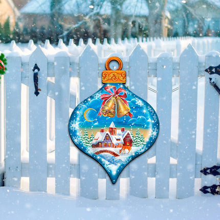 Winter Drop Ornament Door Decor by G. DeBrekht - Christmas Santa Snowman Decor - 8112182H-1