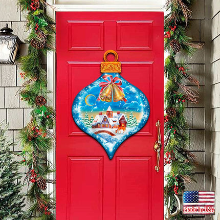 Winter Drop Ornament Door Decor by G. DeBrekht - Christmas Santa Snowman Decor - 8112182H-3