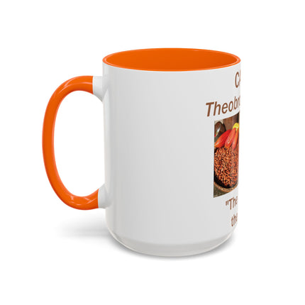 Cacao Accent Mug – “Food of the Gods”, 15oz Ceramic