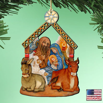 Nativity Christmas Wooden Ornaments by G. DeBrekht - Nativity Holiday Decor - 8114030-1