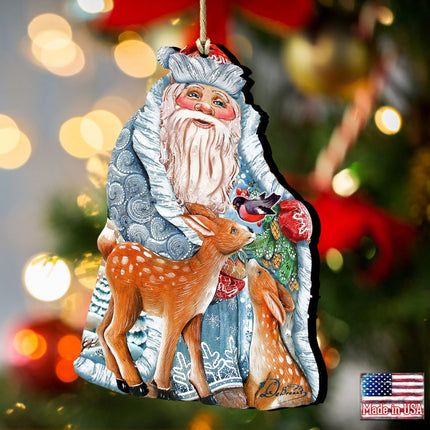 Winter Treasure Christmas Wooden Ornaments by G. DeBrekht - Christmas Santa Snowman Decor - 8114500-2