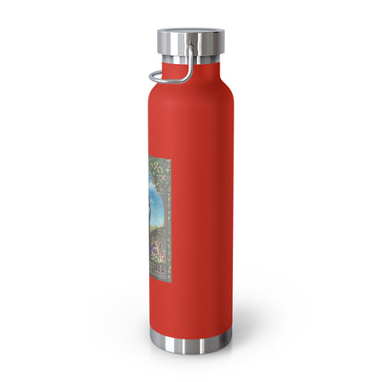 St. Gertrude of Nivelles Copper Vacuum Bottle — Patron Saint of Cats & Gardeners, “Original Crazy Cat Lady” 22oz