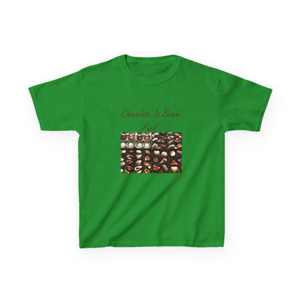 Kids Heavy Cotton™ Tee - "Chocolate Is Brain Fuel" - Fun Gifts for Young Chocolate Lovers