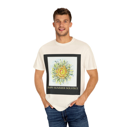 Summer Solstice Tee – Unisex Garment-Dyed Shirt with Sun Design