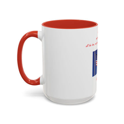 American Flag Accent Coffee Mug — Patriotic Quote by Mark Twain, 11/15oz