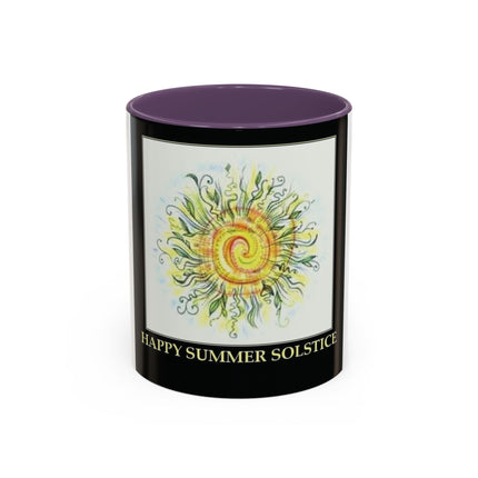 Summer Solstice Mug – 11oz Accent Ceramic Cup with Sunshine Art