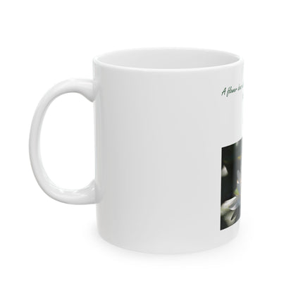 Lotus Flower Ceramic Mug with Zen Quote — 'A flower does not compete...' (11oz, 15oz)