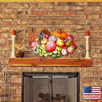 Floral Cornucopia Halloween Door Decor by G. DeBrekht - Thanksgiving Halloween Decor - 8158907H-2