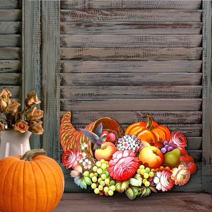 Floral Cornucopia Halloween Door Decor by G. DeBrekht - Thanksgiving Halloween Decor - 8158907H-3
