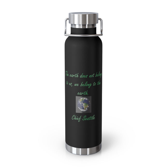 Copper Insulated Bottle – Chief Seattle Earth Quote – 22oz