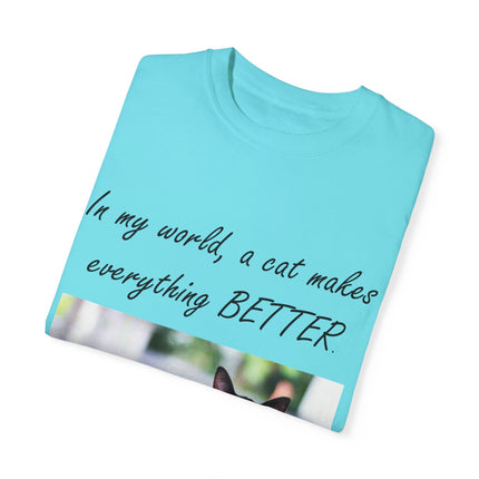 In My World Cat T-Shirt – Unisex Garment-Dyed Tee for Cat Lovers