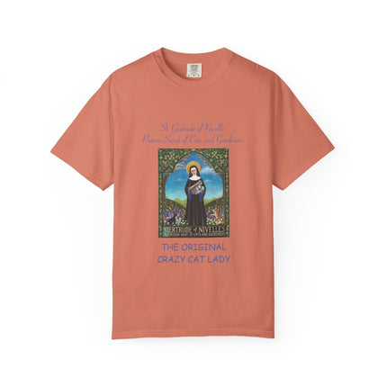Unisex Crazy Cat Lady T-Shirt - Saint Gertrude of Nivelles Design