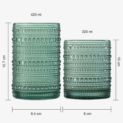 Hobnail Drinking Glasses Pastel Colored Beaded Drinking | Set of 12-3