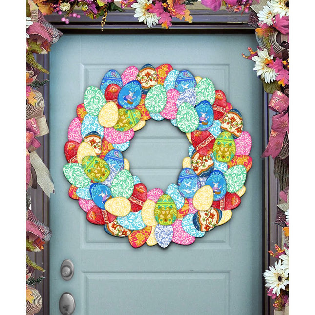 Easter Eggs Holiday Door Wreath by G. DeBrekht - Easter Spring Decor - 8185310H-0
