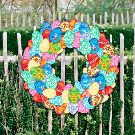 Easter Eggs Holiday Door Wreath by G. DeBrekht - Easter Spring Decor - 8185310H-1