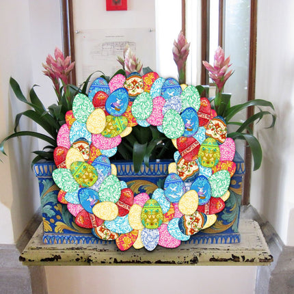 Easter Eggs Holiday Door Wreath by G. DeBrekht - Easter Spring Decor - 8185310H-2