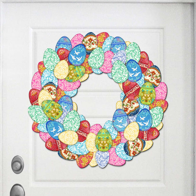 Easter Eggs Holiday Door Wreath by G. DeBrekht - Easter Spring Decor - 8185310-2H-0