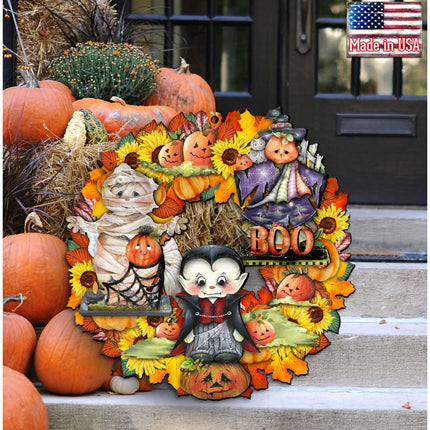 Halloween Holiday Door Wreath by G. DeBrekht - Thanksgiving Halloween Decor - 8185316H-1