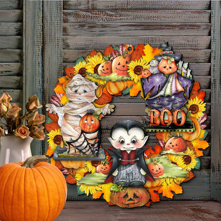 Halloween Holiday Door Wreath by G. DeBrekht - Thanksgiving Halloween Decor - 8185316H-2