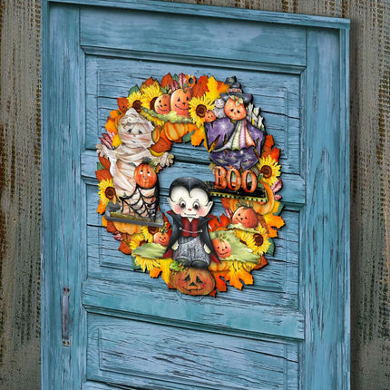 Halloween Holiday Door Wreath by G. DeBrekht - Thanksgiving Halloween Decor - 8185316H-3