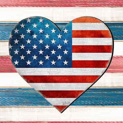 Patriotic Heart Decorative Holiday Door Decor by G. DeBrekht - American Christmas Decor - 8187130-2H-3