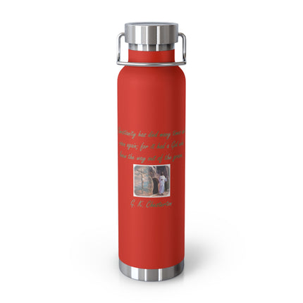 Inspirational Copper Vacuum Insulated Bottle - 22oz | Motivational Quote