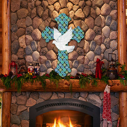 White Doves Cross Easter Door Decor by G. DeBrekht - Easter Spring Decor - 8191163-2H-3