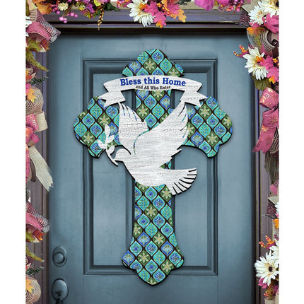 Blessings Cross Easter Door Decor by G. DeBrekht - Easter Spring Decor - 8191163H-0