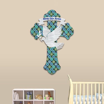 Blessings Cross Easter Door Decor by G. DeBrekht - Easter Spring Decor - 8191163H-1