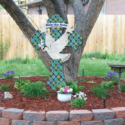 Blessings Cross Easter Door Decor by G. DeBrekht - Easter Spring Decor - 8191163H-2